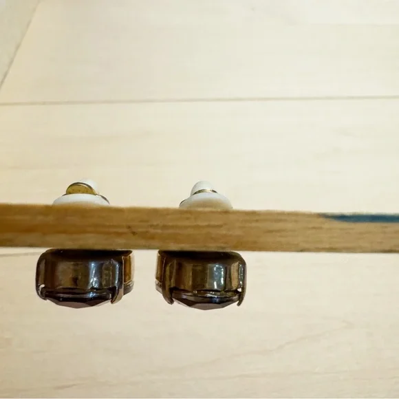 Stunning Vintage Large Root Beer Brown Rhinestones ClipOn Earrings Made in China - Picture 4 of 7